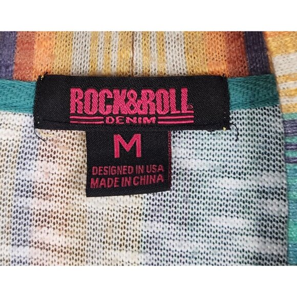 Rock & Roll Vest Womens Medium Multicolor Western Cowgirl Lace Up Sleeveless - Picture 3 of 10